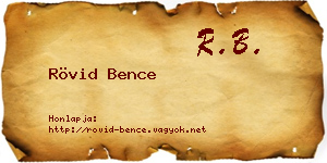 Rövid Bence névjegykártya